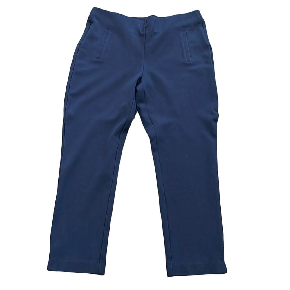 Chico's Women's Cropped Ponte Pants Navy Blue Size 10